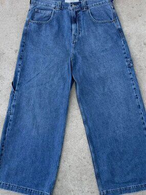 Ultra-Wide Baggy Carpenter Denim Jeans, Size 34 Pre-Owned